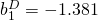 b^D_1 = - 1.381